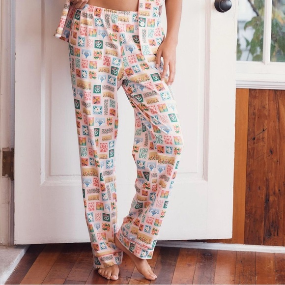 Anthropologie x BedHead Live Stamps Pajama Bottoms Size XS NWT - Picture 1 of 13